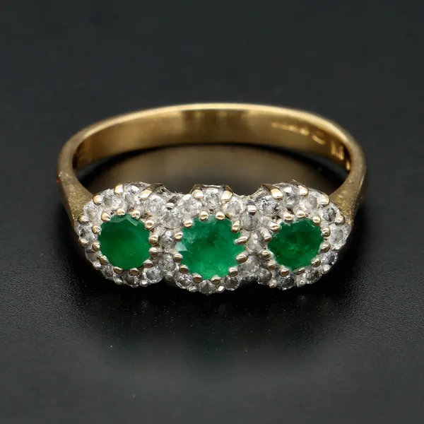 18ct Gold Emerald and Diamond Ring