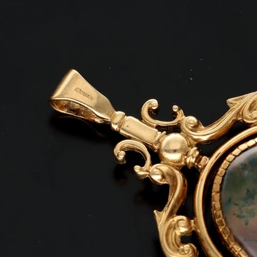 Vintage 9ct Agate Spinning Fob image-5
