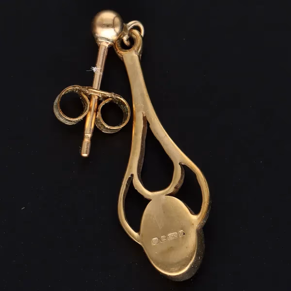 9ct Yellow Gold Coral Earrings