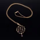 9ct Gold Edwardian Amethyst and Pearl Pendant