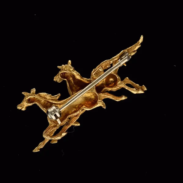 18ct Horse Brooch