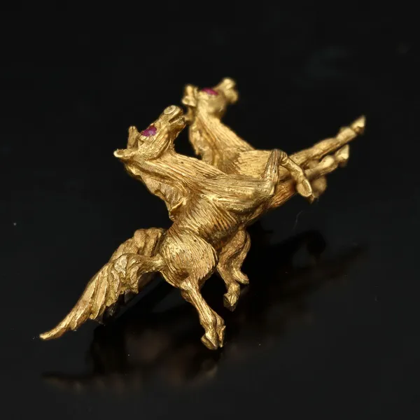 18ct Horse Brooch