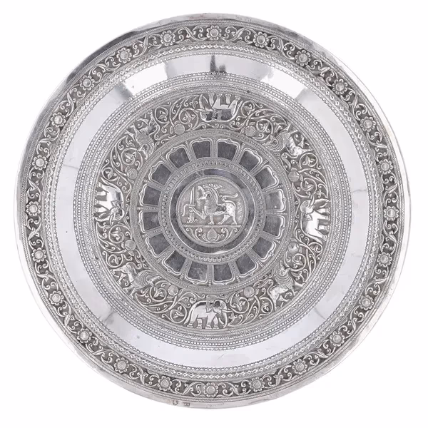 Early 20th Century Silver Ceylonese Temple Tray