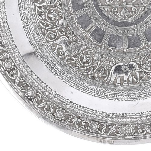 Early 20th Century Silver Ceylonese Temple Tray image-3