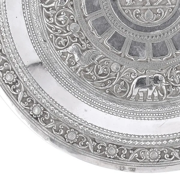 Early 20th Century Silver Ceylonese Temple Tray