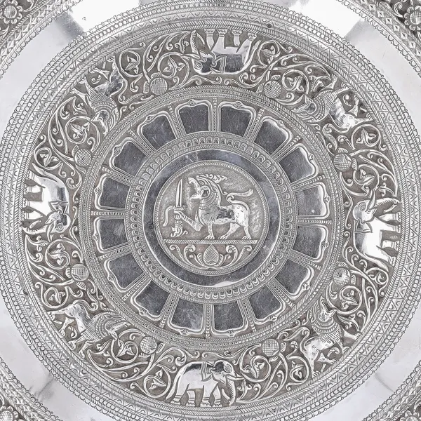 Early 20th Century Silver Ceylonese Temple Tray