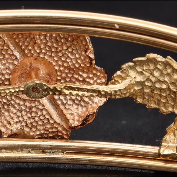 Heavy 9ct Rose and Yellow Gold Bangle