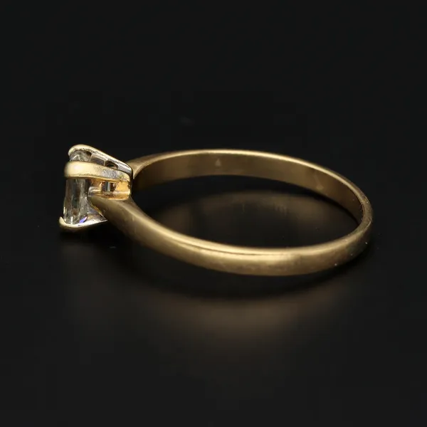 18ct Yellow Gold Emerald Cut Solitaire Ring