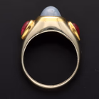 Star Sapphire & Ruby Two Tone Gold Ring