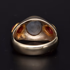 Star Sapphire & Ruby Two Tone Gold Ring