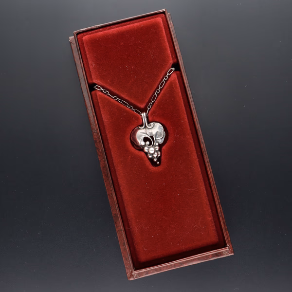 Limited Edition Vintage Danish Sterling Silver "Grape" Design Pendant Necklace