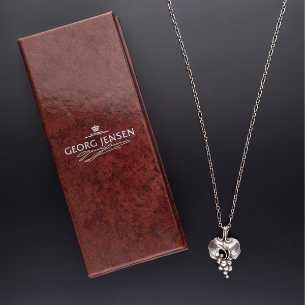 Limited Edition Vintage Danish Sterling Silver "Grape" Design Pendant Necklace
