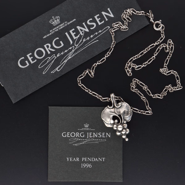 Limited Edition Vintage Danish Sterling Silver "Grape" Design Pendant Necklace