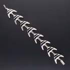 Rare Modernist Danish Sterling Silver and Black Enamel Angel Fish Bracelet