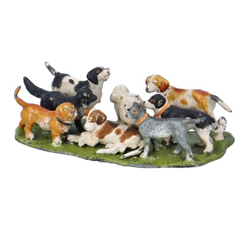 Cold Painted Spelter Group of Dogs image-3