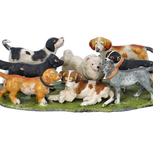 Cold Painted Spelter Group of Dogs image-2