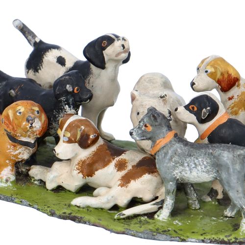 Cold Painted Spelter Group of Dogs image-4