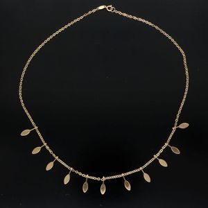 9ct Gold Drop Leaf Necklace