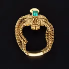 18ct Yellow Gold Emerald Set Chain Ring