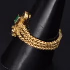 18ct Yellow Gold Emerald Set Chain Ring