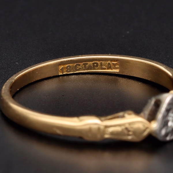 18ct Gold Platinum Diamond Heart Ring