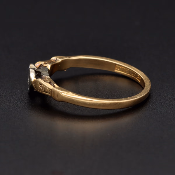 18ct Gold Platinum Diamond Heart Ring