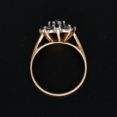 9ct Gold Diamond and Sapphire Ring image-6