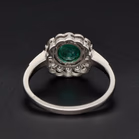 Platinum Emerald & Diamond Ring