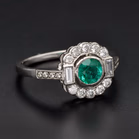 Platinum Emerald & Diamond Ring