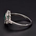 Platinum Emerald & Diamond Ring