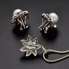 14k Gold Diamond and Pearl Jewellery Set