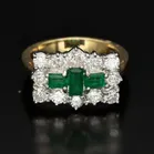 Diamond and Emerald Cluster Ring