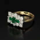 Diamond and Emerald Cluster Ring