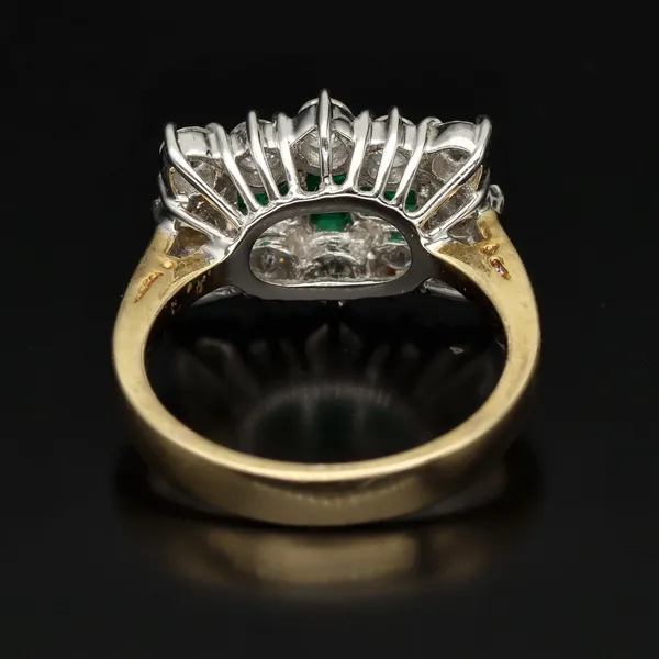 Diamond and Emerald Cluster Ring