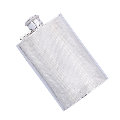 Mid 20th Century Solid Silver Hip Flask image-1