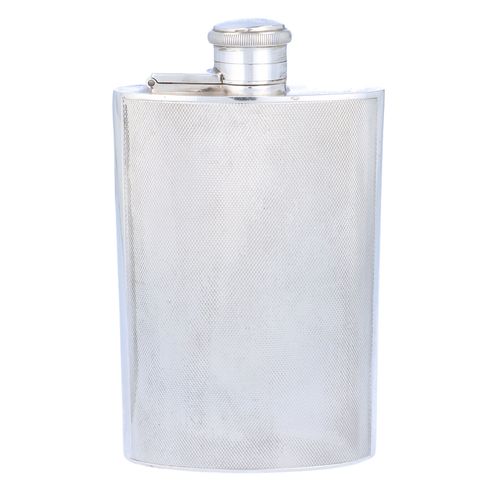 Mid 20th Century Solid Silver Hip Flask image-4