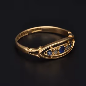 Antique 18ct Sapphire Diamond Ring