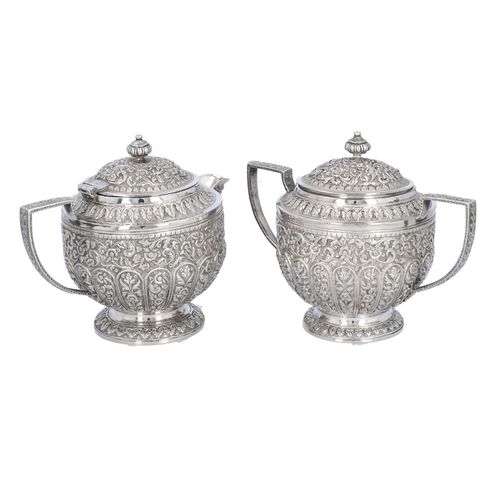 19th Century Indian Silver Three Piece Tea Set image-4