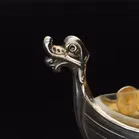 Norwegian Vermeil Silver Longship Salt Cellar