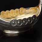 Norwegian Vermeil Silver Longship Salt Cellar