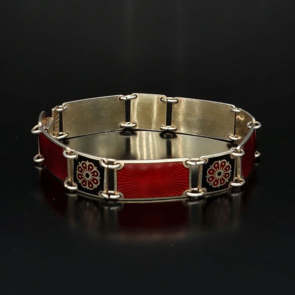 David Andersen Silver Gilt Enamel Bracelet