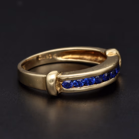 14ct Yellow Gold Sapphire Band Ring