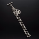 Silver Albert Chain and Fob