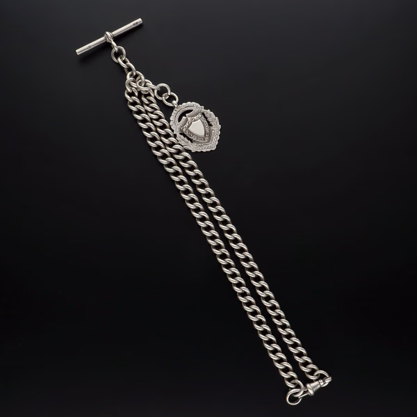 Silver Albert Chain and Fob