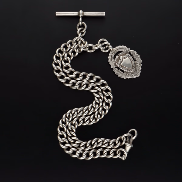 Silver Albert Chain and Fob