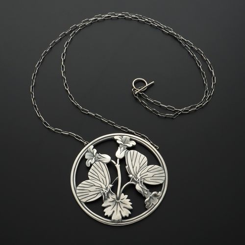 Sterling Silver Moonlight Blossom Design Pendant image-1