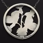 Georg Jensen Sterling Silver Moonlight Blossom Design Pendant