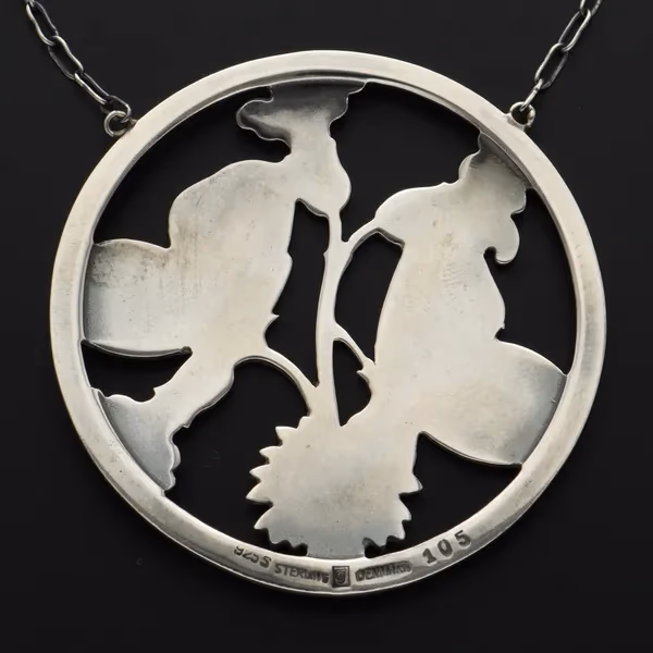 Georg Jensen Sterling Silver Moonlight Blossom Design Pendant