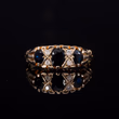 360° view of The Vintage 1990 Diamond And Sapphire Flush Set Boat Ring