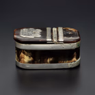 Horn and White Metal Snuff Box